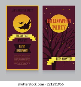 template for halloween party invitation, vector illustration