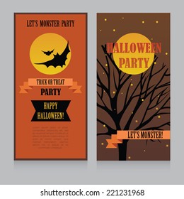 template for halloween party invitation, vector illustration