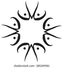 Template with hand drawing zentangle decorative frame in ethnic grunge style. Vector. Ornament model for T-shirt, textile, print, tattoo. Place for your text. Vector illustration