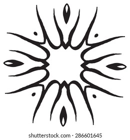 Template with hand drawing zentangle decorative frame in ethnic grunge style. Vector. Ornament model for T-shirt, textile, print, tattoo. Place for your text. Vector illustration