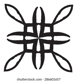 Template with hand drawing zentangle decorative frame in ethnic grunge style. Vector. Ornament model for T-shirt, textile, print, tattoo. Place for your text. Vector illustration