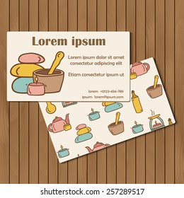 Template for hand drawn cards on spa theme for your design