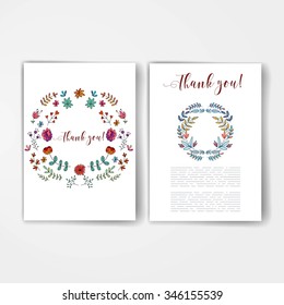 Template. Hand drawn Flower card, lettering text. Summer pattern. Graphic collection with leaves and flowers, drawing elements. Spring or summer design for invitation, wedding or greeting card