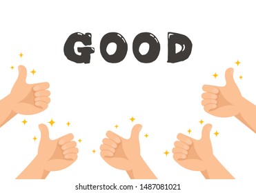 template hands thumbs up, Many hands like symbols concept.