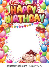 Template for Happy birthday card