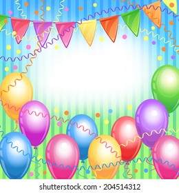 Template for Happy Birthday card with place for your text. Vector illustration. 