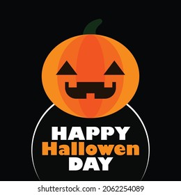 Template for Happy Halloween poster, banner, advertisement on black background