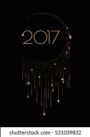 Template of Happy New Year 2017 postcard/card/poster/banner congratulations. Vector image.