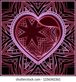 Template for Happy Valentines Day. Vector Illustration. For Greeting Card, Invitation Or Posters