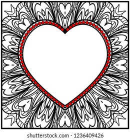 Template for Happy Valentines Day. Vector Illustration. For Greeting Card, Invitation Or Posters