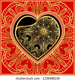 Template for Happy Valentines Day. Vector Illustration. For Greeting Card, Invitation Or Posters