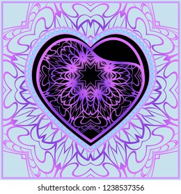 Template for Happy Valentines Day. Vector Illustration. For Greeting Card, Invitation Or Posters