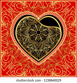 Template for Happy Valentines Day. Vector Illustration. For Greeting Card, Invitation Or Posters