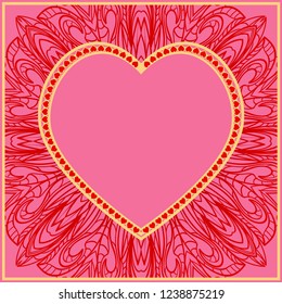 Template for Happy Valentines Day. Vector Illustration. For Greeting Card, Invitation Or Posters