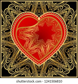 Template for Happy Valentines Day. Vector Illustration. For Greeting Card, Invitation Or Posters