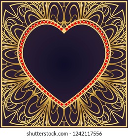Template for Happy Valentines Day. Vector Illustration. For Greeting Card, Invitation Or Posters
