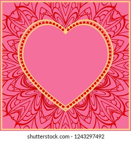 Template for Happy Valentines Day. Vector Illustration. For Greeting Card, Invitation Or Posters
