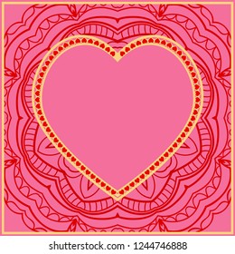 Template for Happy Valentines Day. Vector Illustration. For Greeting Card, Invitation Or Posters
