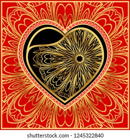 Template for Happy Valentines Day. Vector Illustration. For Greeting Card, Invitation Or Posters