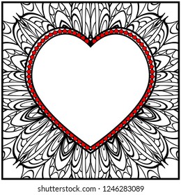 Template for Happy Valentines Day. Vector Illustration. For Greeting Card, Invitation Or Posters