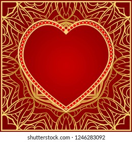 Template for Happy Valentines Day. Vector Illustration. For Greeting Card, Invitation Or Posters