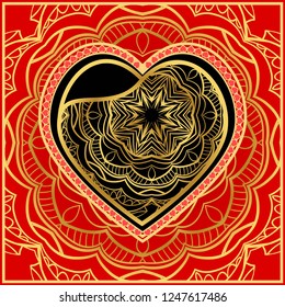 Template for Happy Valentines Day. Vector Illustration. For Greeting Card, Invitation Or Posters