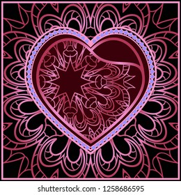 Template for Happy Valentines Day. Vector Illustration. For Greeting Card, Invitation Or Posters