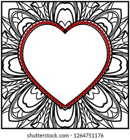Template for Happy Valentines Day. Vector Illustration. For Greeting Card, Invitation Or Posters