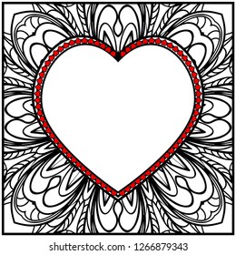 Template for Happy Valentines Day. Vector Illustration. For Greeting Card, Invitation Or Posters
