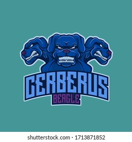 Plantilla de la cabeza Perro de remolacha de Cerberus para el equipo de juegos de soporte del logotipo de mascota