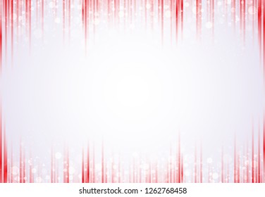 Template header and footers red vertical lines pattern with sparkle and bokeh background with copy space. Vector illustration