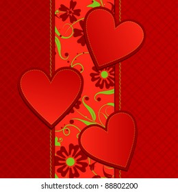 Tarjeta de felicitación cardíaca de plantilla, ilustración vectorial
