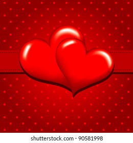 Template heart greeting card, vector illustration