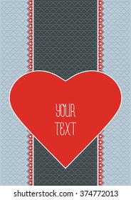 Template with hearth symbol. Illustration for Valentine's Day