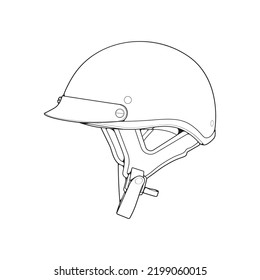 Template helmet half face, line Art helmet Vector Illustration, Line art vector, helmet Vector
