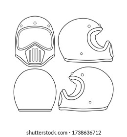Template helmet trail outline flat design