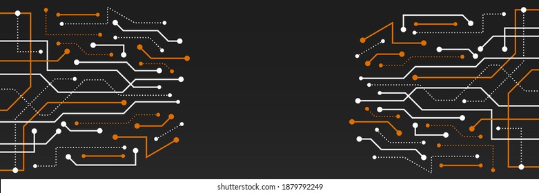 Plantilla para banner o presentación de alta tecnología. Resumen de datos digitales modernos. Tarjeta de circuito futurista vectorial. Ordenador, conexión a Internet.