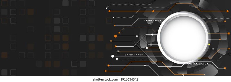 Template for hi-tech banner or presentation. Abstract modern digital data. Vector futuristic circuit board. Computer, internet connection.
