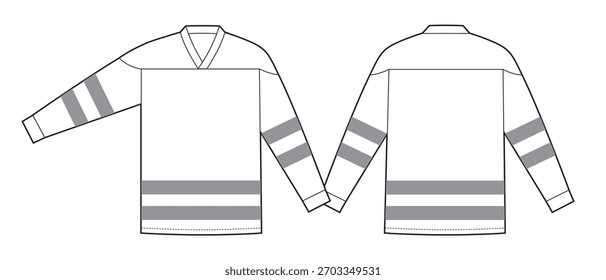 Template hockey practice jersey flat sketch design outline