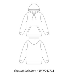 Template hoodie vector illustration flat sketch design outline