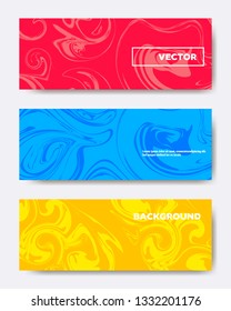 Template with the horizontal banner. Colorful vector illustration with abstract fluid shapes. Suitable for website, presentation, cover layout template design.