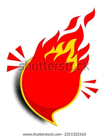 Template Hot promotion sticker. Flat fire banner, price tag, hot deal, sale, offer, price. Vector on transparent background