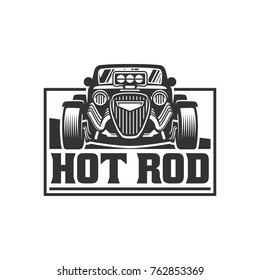 template of Hot Rod car logo, HotRod vector emblem, Vector Hot Rod car logo design, hotrod vector