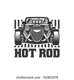 template of Hot Rod car logo, HotRod vector emblem, Vector Hot Rod car logo design, hotrod vector