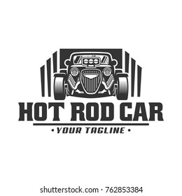 template of Hot Rod car logo, HotRod vector emblem, Vector Hot Rod car logo design, hotrod vector