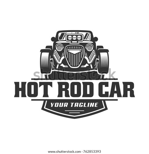 template of Hot Rod car logo,\
HotRod vector emblem, Vector Hot Rod car logo design, hotrod\
vector