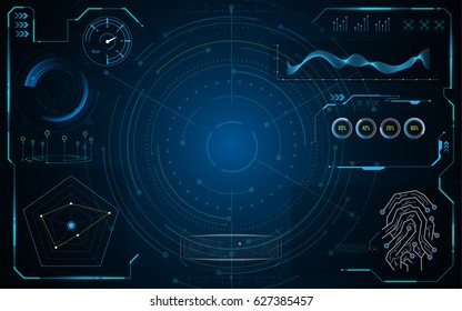 template hud gui screen hi tech concept background