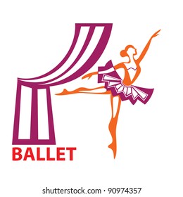 Template icon Art - a symbol of ballet. Vector sign.