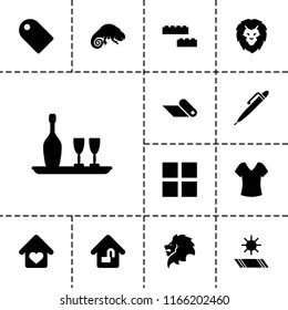 Template icon. collection of 13 template filled icons such as lion, chameleon, shirt, cube, home lock, love home. editable template icons for web and mobile.