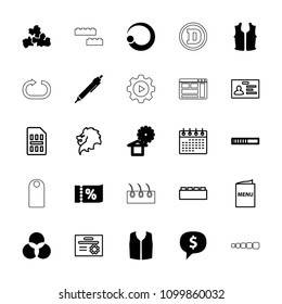 Template icon. collection of 25 template filled and outline icons such as sleeveless shirt, pen, loading, lion, badge, calendar. editable template icons for web and mobile.